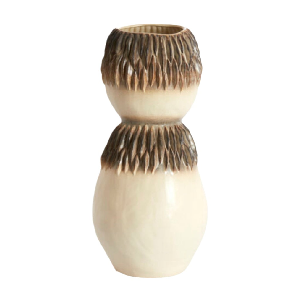 Vase décoratif en bois sculpté pour décoration intérieure - 10 x 10 x 20